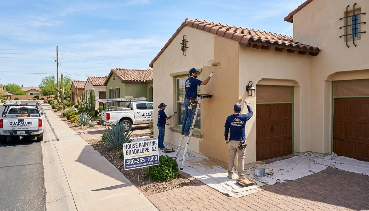 Professional house painters completing exterior home painting in Phoenix, AZ