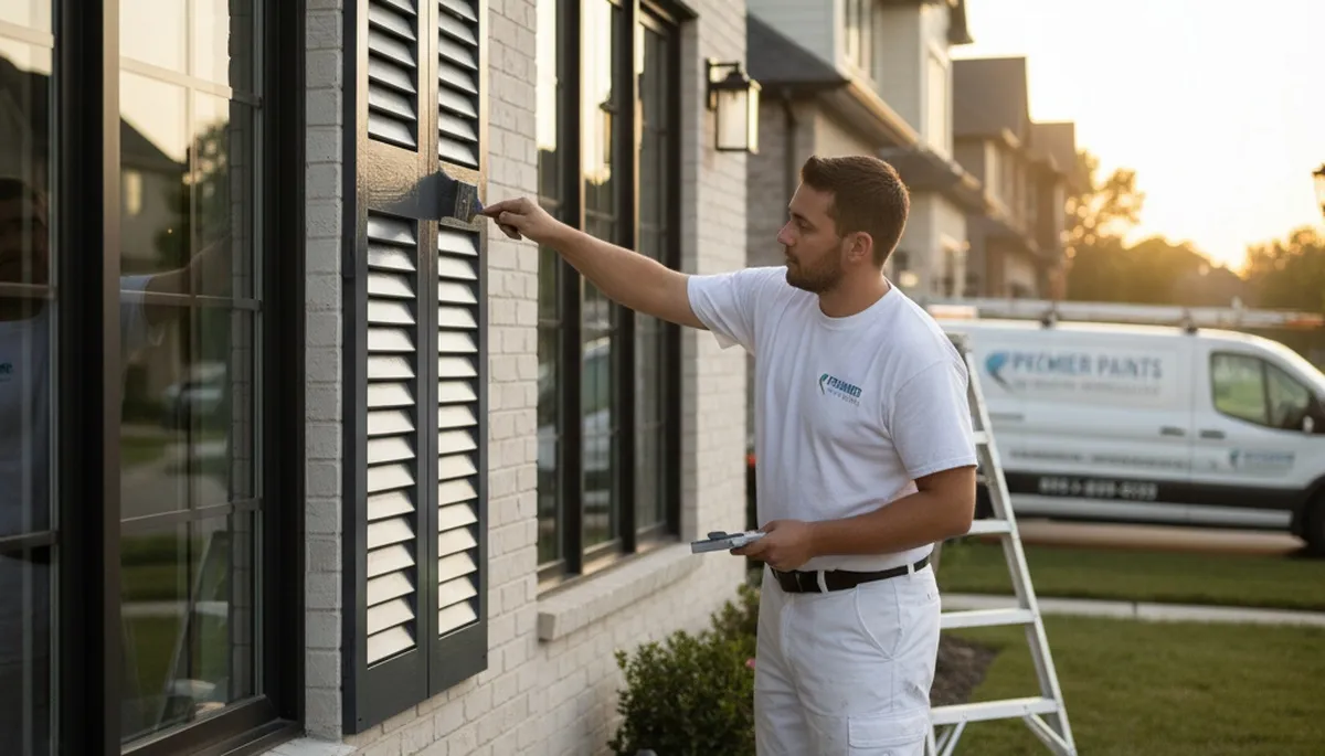 Professional shutter painting in Phoenix AZ with UV-resistant finish by expert house painters